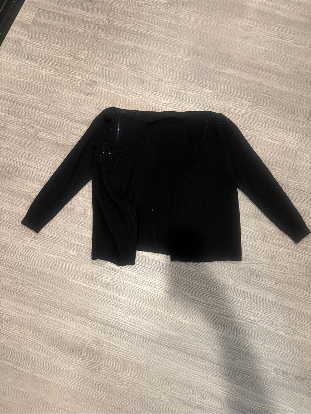 St. John Black Open-Front Women's Cardigan